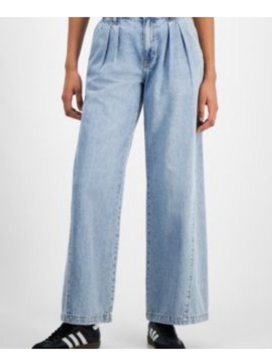 And Now This Denim - AND NOW THIS Light Wash Baggy High Rise Pleated Wide Leg Denim Jeans 31
